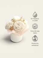 Ramo con Rosas de Cera – Aroma Té Blanco