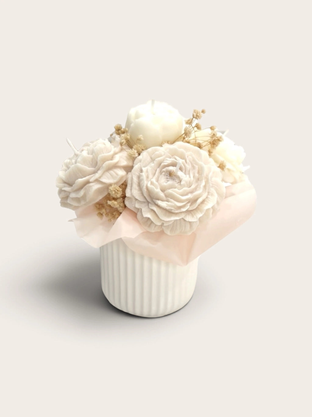 Ramo con Rosas de Cera – Aroma Té Blanco