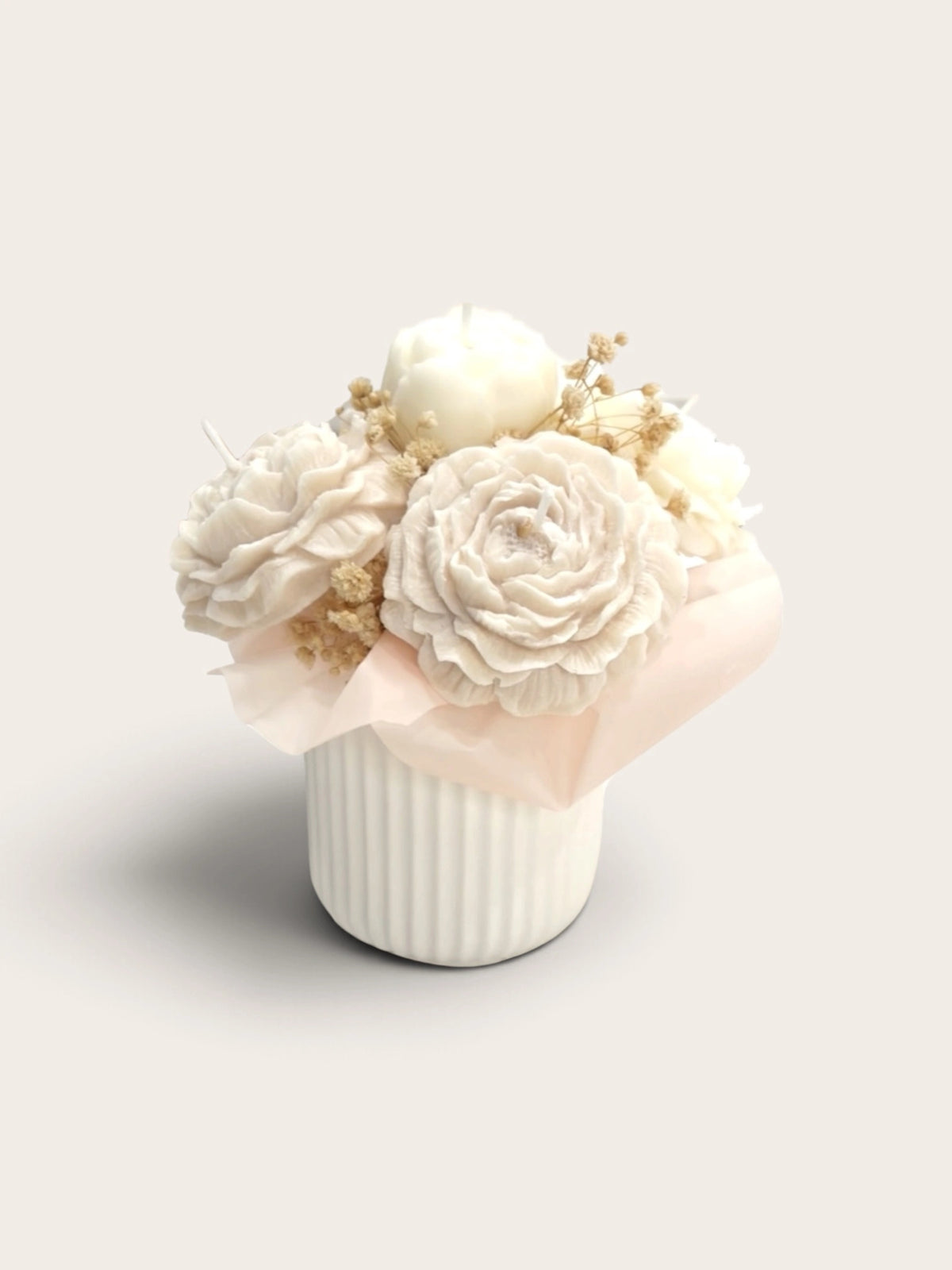 Ramo con Rosas de Cera – Aroma Té Blanco